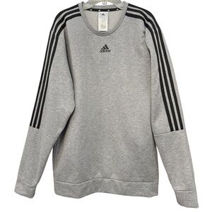 Adidas 3-Stripes Gray Crewneck Sweatshirt | Men’s M